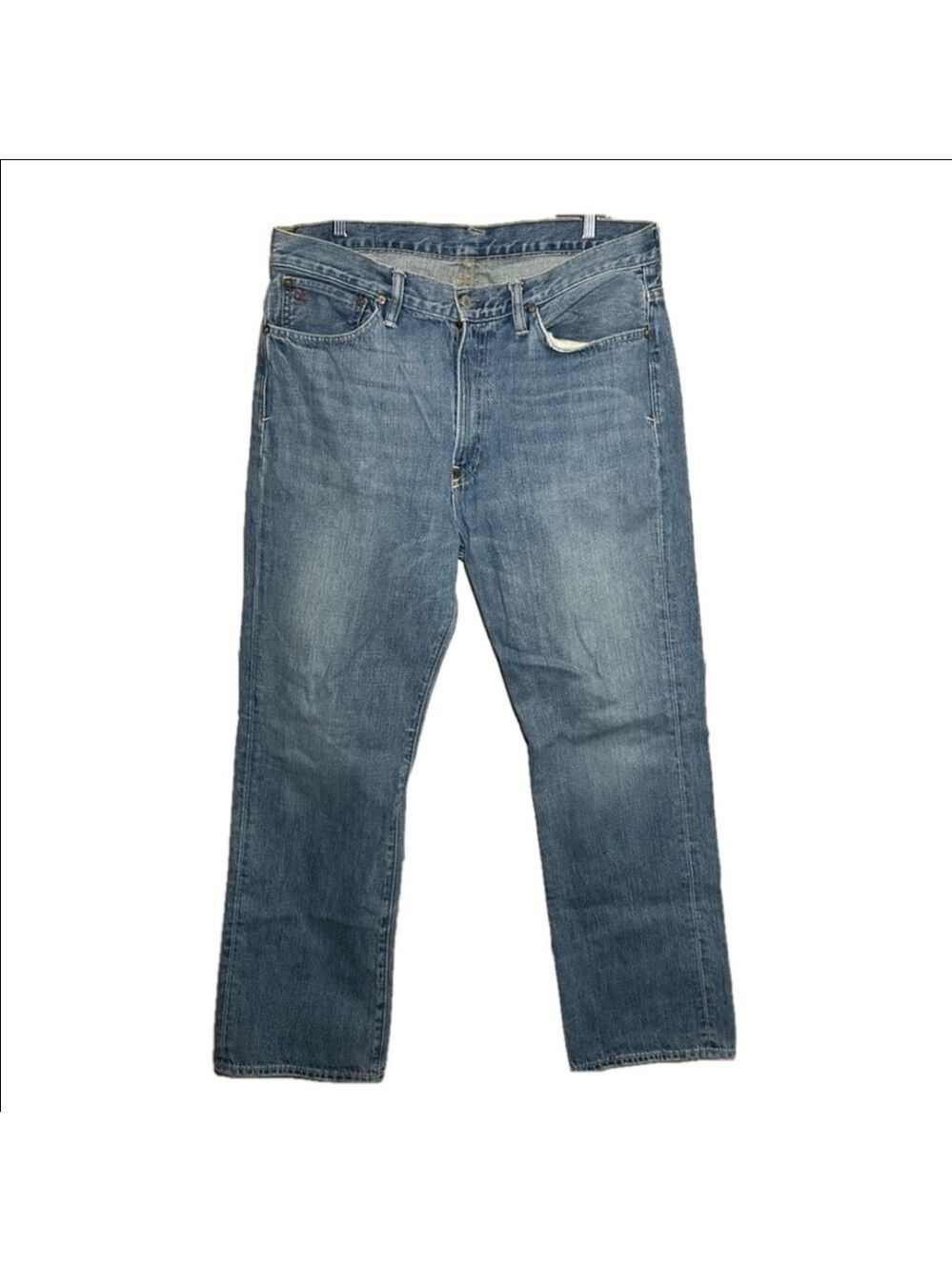 Polo Ralph Lauren Light Wash Denim Straight Leg Jeans 35 Waist 32 Length